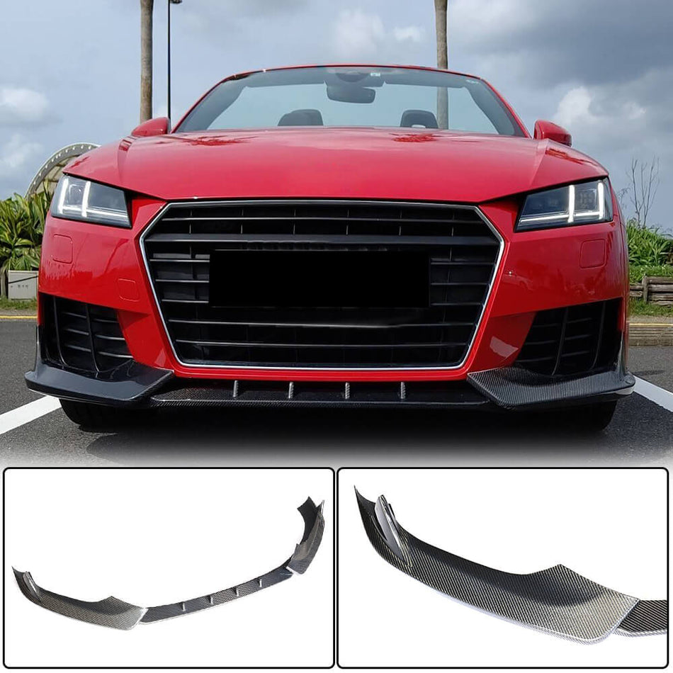 Audi TT MK 3 8S (Quattro) Base 2015-2019 Front Bumper Lip Carbon Fiber-Ahacarbon