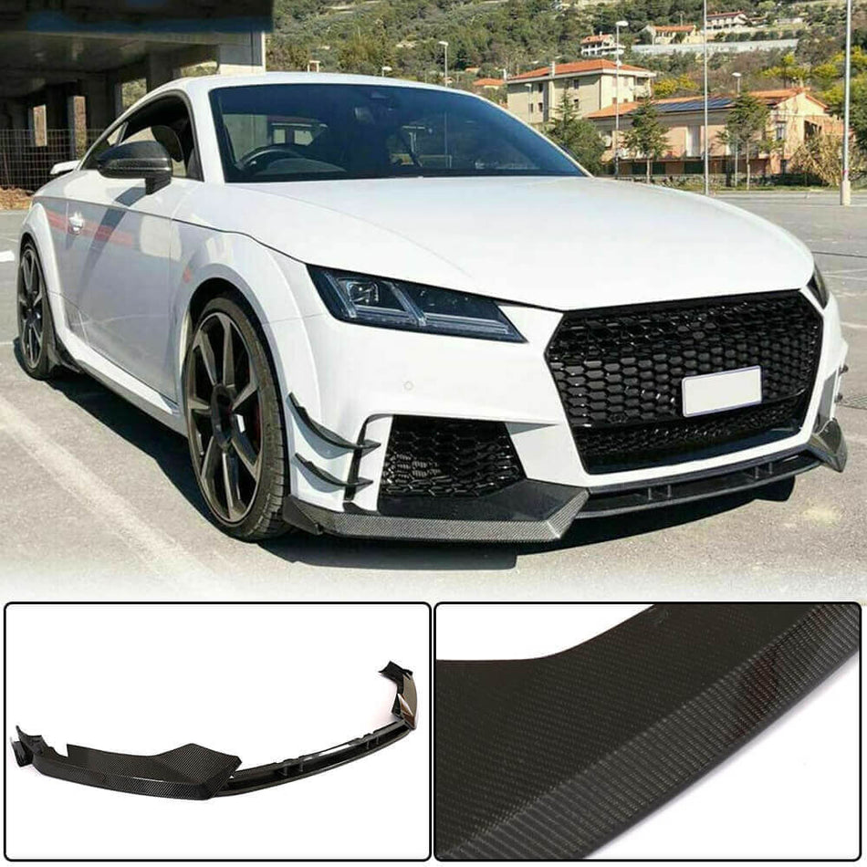 Audi TT RS 8S MK3 2016-2019 Front Bumper Lip Carbon Fiber-Ahacarbon