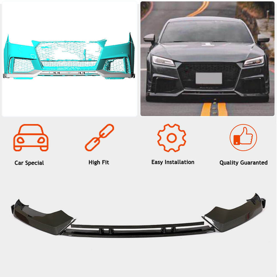 Audi TT RS 8S MK3 2016-2019 Front Bumper Lip Carbon Fiber-Ahacarbon