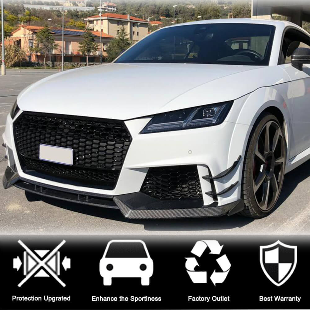 Audi TT RS 8S MK3 2016-2019 Front Bumper Lip Carbon Fiber-Ahacarbon