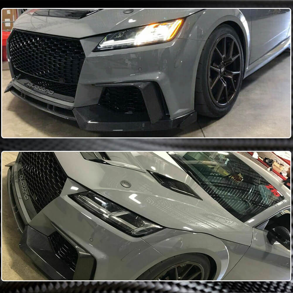 Audi TT RS 8S MK3 2016-2019 Front Bumper Lip Carbon Fiber-Ahacarbon