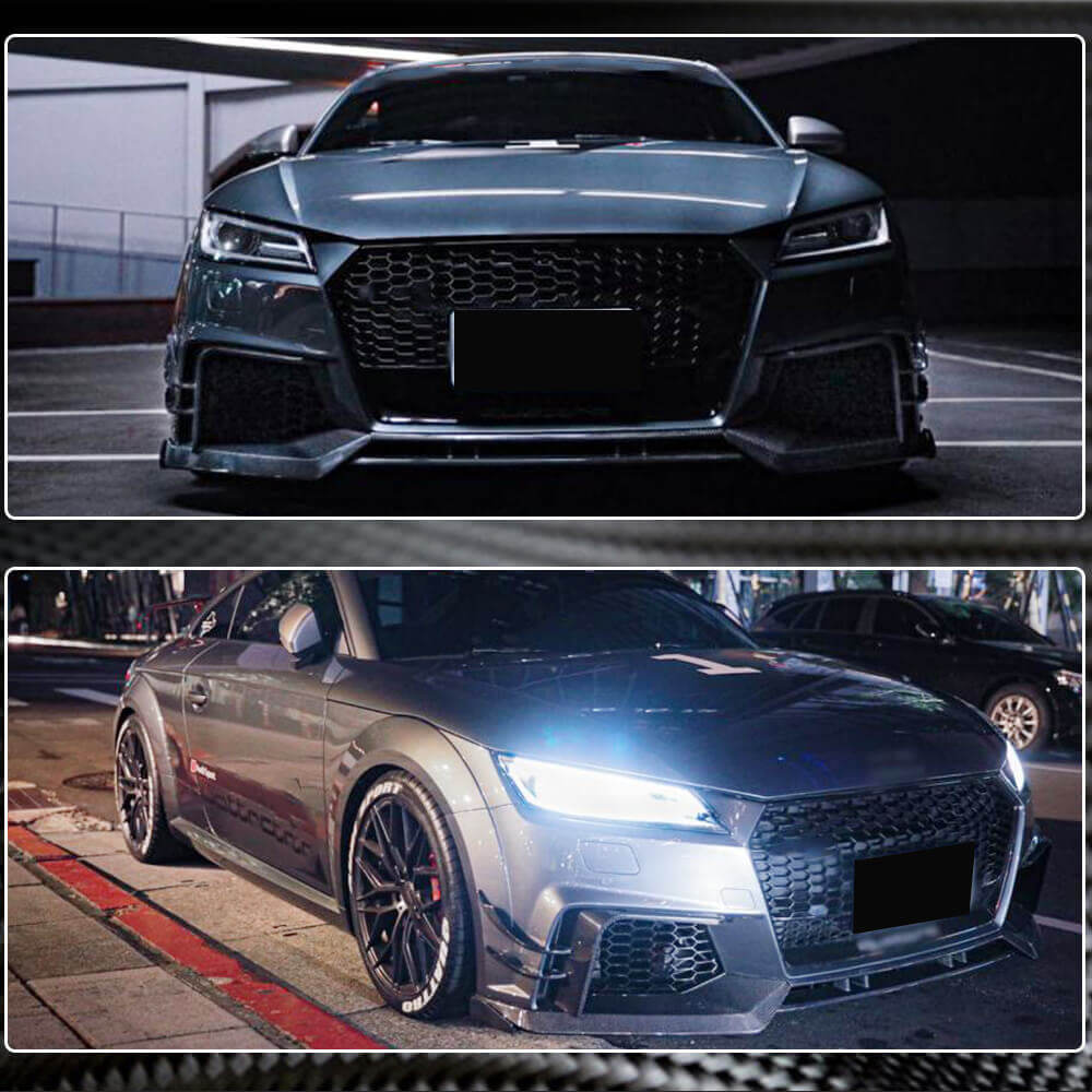 Audi TT RS 8S MK3 2016-2019 Front Bumper Lip Carbon Fiber-Ahacarbon