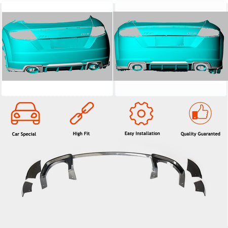 Audi TT RS MK3 8S 2016-2019 Rear Bumper Diffuser Dry Carbon Fiber-Ahacarbon