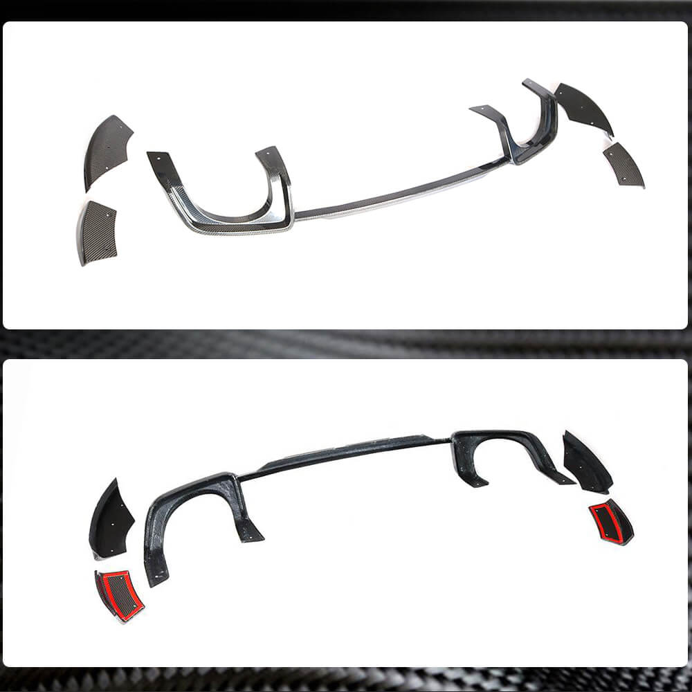 Audi TT RS MK3 8S 2016-2019 Rear Bumper Diffuser Dry Carbon Fiber-Ahacarbon