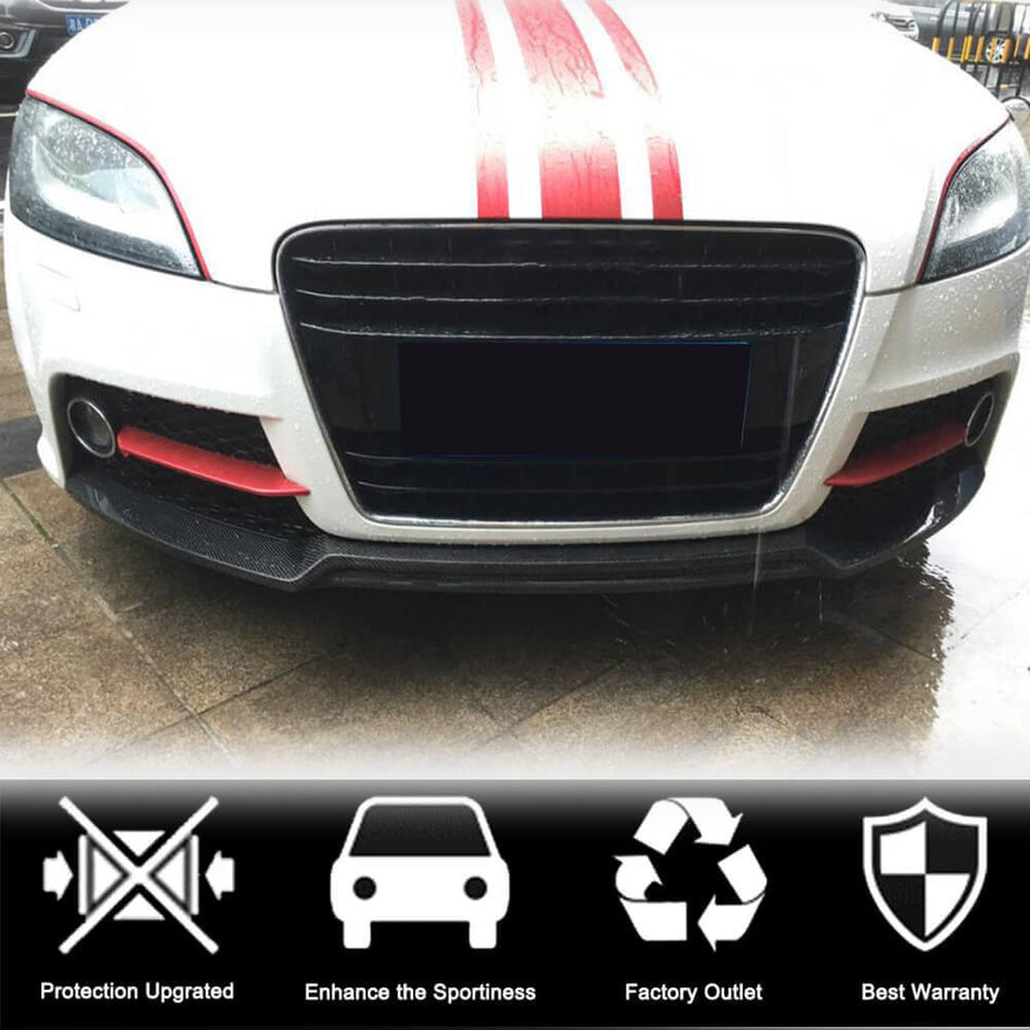 Audi TTS 08-14 TT 13-14 MK2 8J Pre-facelift Front Bumper Lip Carbon Fiber-Ahacarbon