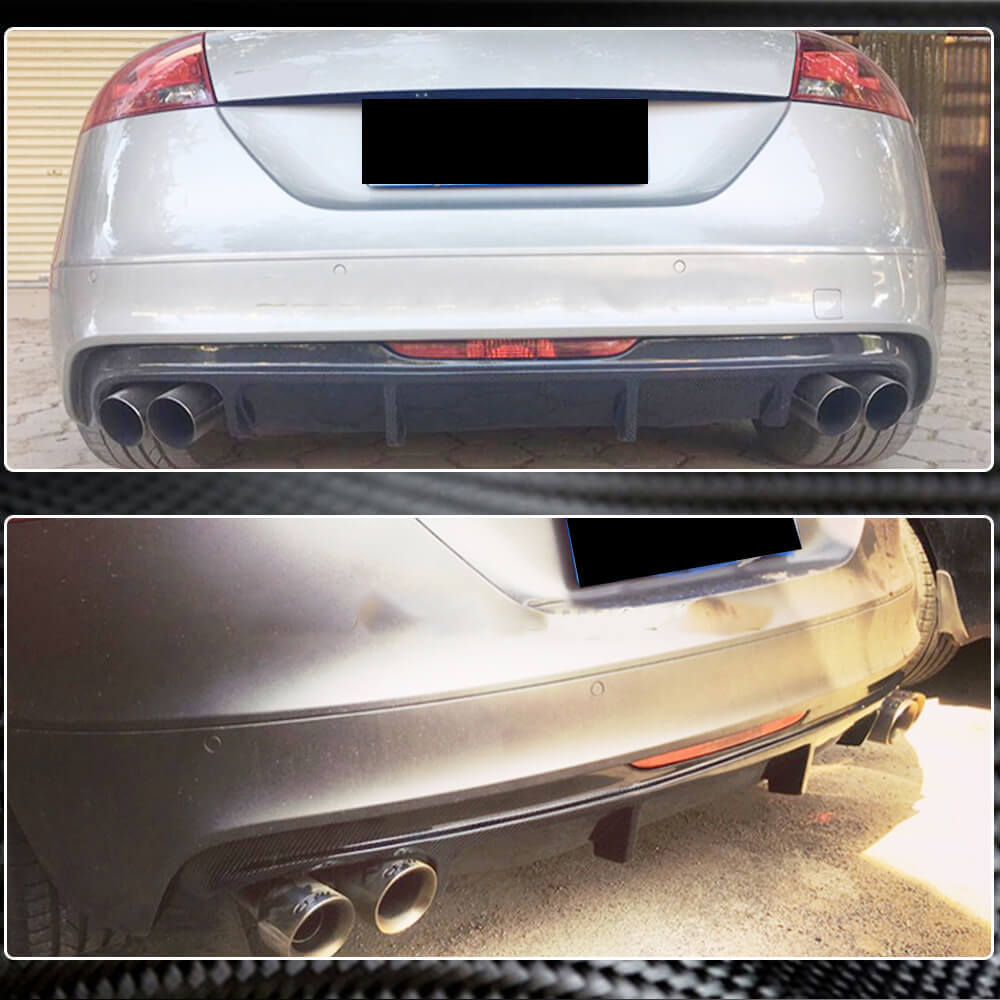 Audi TTS 08-14 TT 13-14 MK2 8J Pre-facelift Rear Bumper Diffuser Carbon Fiber/FRP-Ahacarbon