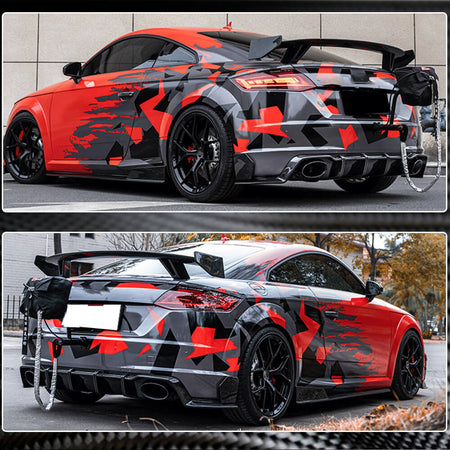 Audi TT Sline TTS TTRS MK3 8S 2015-2018 Rear Bumper Splitters Carbon Fiber-Ahacarbon