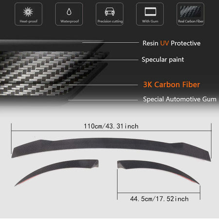 Audi TT TTS MK3 8S 2015-2019 Rear Trunk Spoiler Carbon Fiber-Ahacarbon