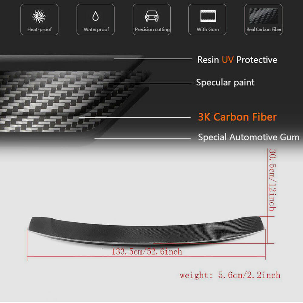 Audi TT TTS Sline MK2 8J Pre-facelift 2008-2014 Rear Trunk Spoiler Carbon Fiber/FRP-Ahacarbon