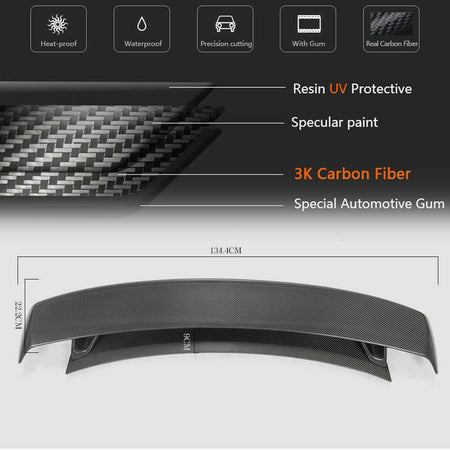 Audi TT TTS Sline MK2 8J Pre-facelift 2008-2014 Rear Trunk Spoiler Carbon Fiber-Ahacarbon