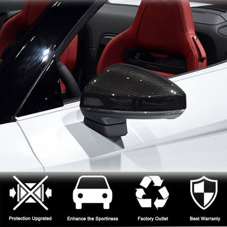 Audi TT TTS Sline TTRS MK3 8S R8 V10 Mirror Covers Replacement Carbon Fiber-Ahacarbon