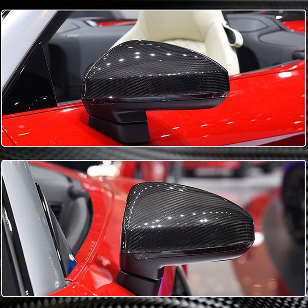 Audi TT TTS Sline TTRS MK3 8S R8 V10 Mirror Covers Replacement Carbon Fiber-Ahacarbon