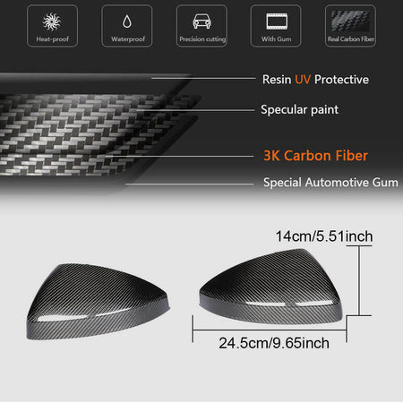 Audi TT TTS Sline TTRS MK3 8S R8 V10 Mirror Covers Replacement Carbon Fiber-Ahacarbon