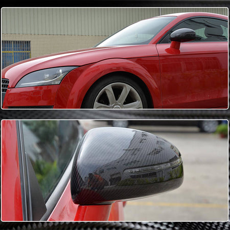 Audi TT TTS TTRS MK2 2008-2014 R8 2007-2011 Mirror Covers Replacement Style Carbon Fiber-Ahacarbon