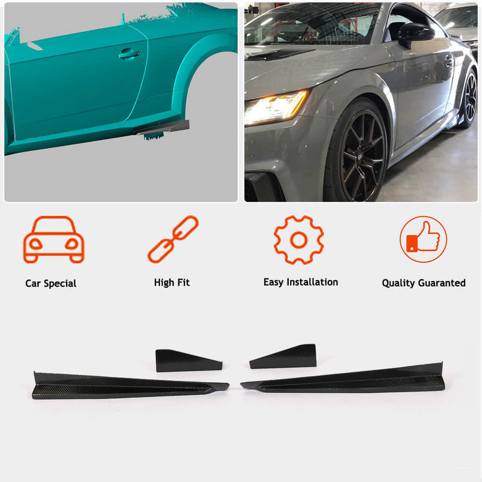 Audi TT TTS Sline TTRS MK3 8S 2015-2019 Side Skirts Carbon Fiber-Ahacarbon