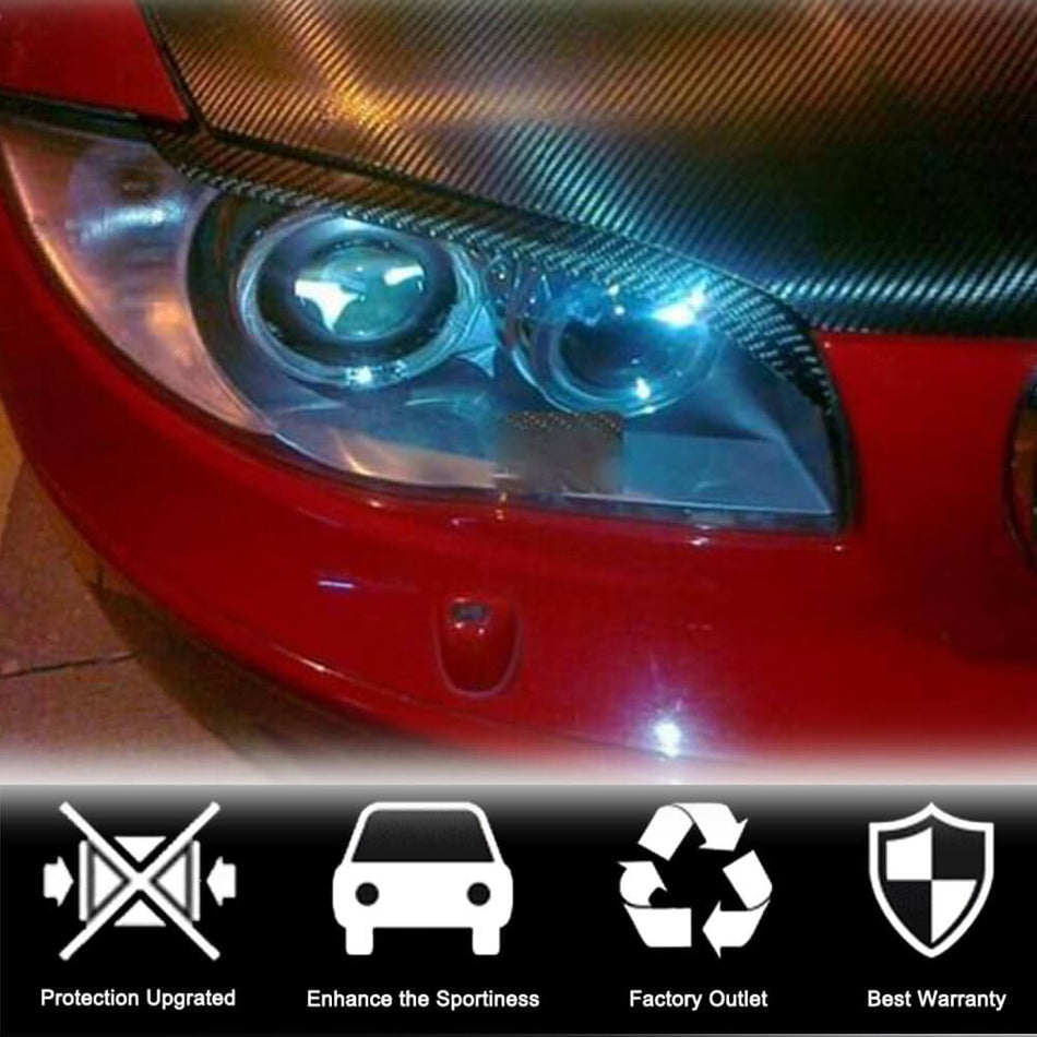 BMW 1 Series E81 E87 E82 E88 2005-2013 Headlight Eyebrows Lamp Eyelids Carbon Fiber-Ahacarbon