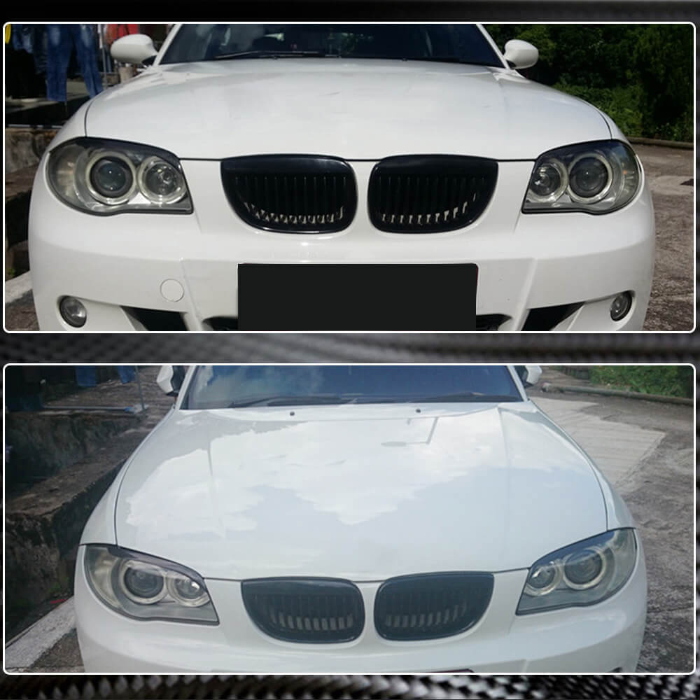 BMW 1 Series E81 E87 E82 E88 2005-2013 Headlight Eyebrows Lamp Eyelids Carbon Fiber-Ahacarbon