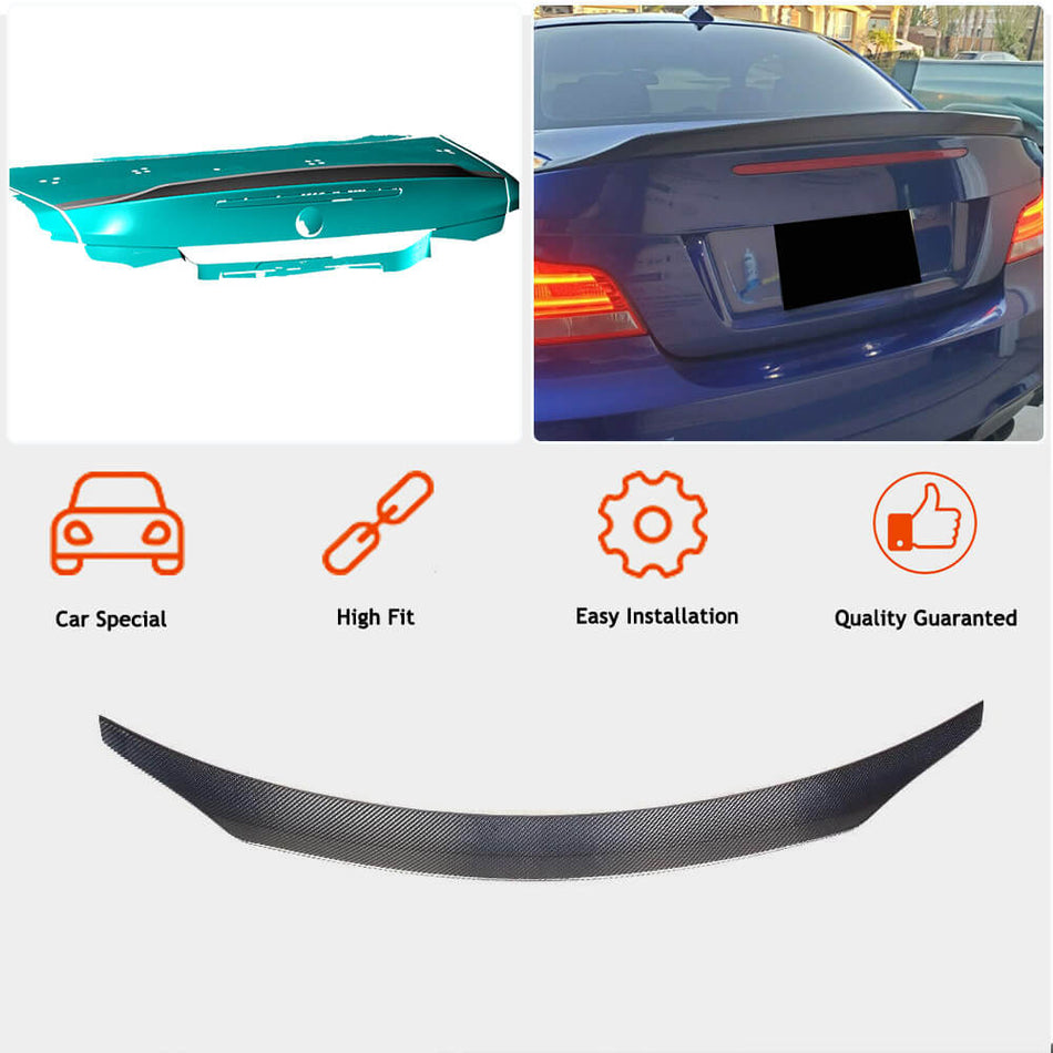 BMW 1 Series E82 1M Coupe 2008-2013 Rear Trunk Spoiler Carbon Fiber-Ahacarbon