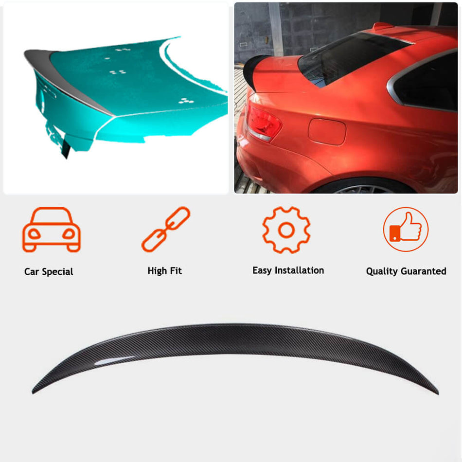 BMW 1 Series E82 1M Coupe 2008-2013 Rear Trunk Spoiler Carbon Fiber-Ahacarbon