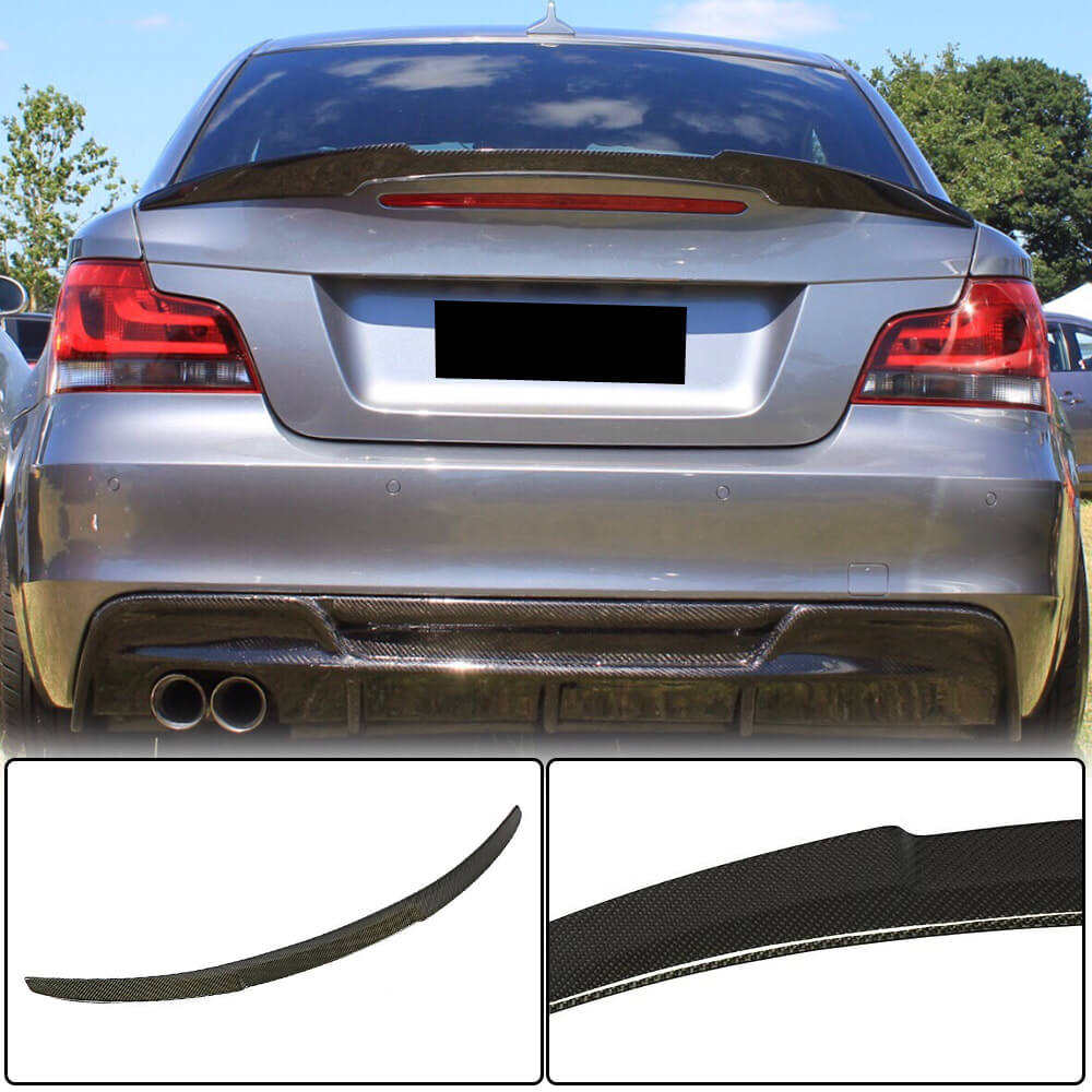 BMW 1 Series E82 1M 2008-2013 Rear Trunk Spoiler Carbon Fiber-Ahacarbon