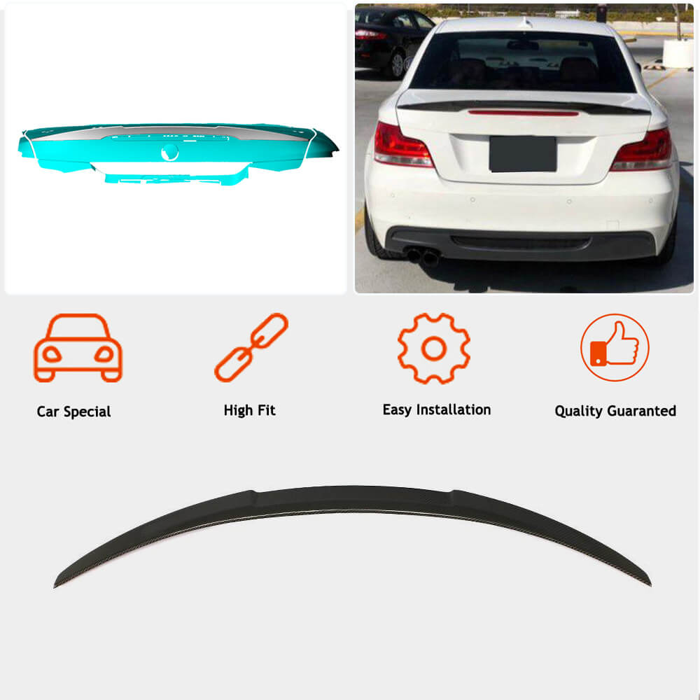 BMW 1 Series E82 1M 2008-2013 Rear Trunk Spoiler Carbon Fiber-Ahacarbon