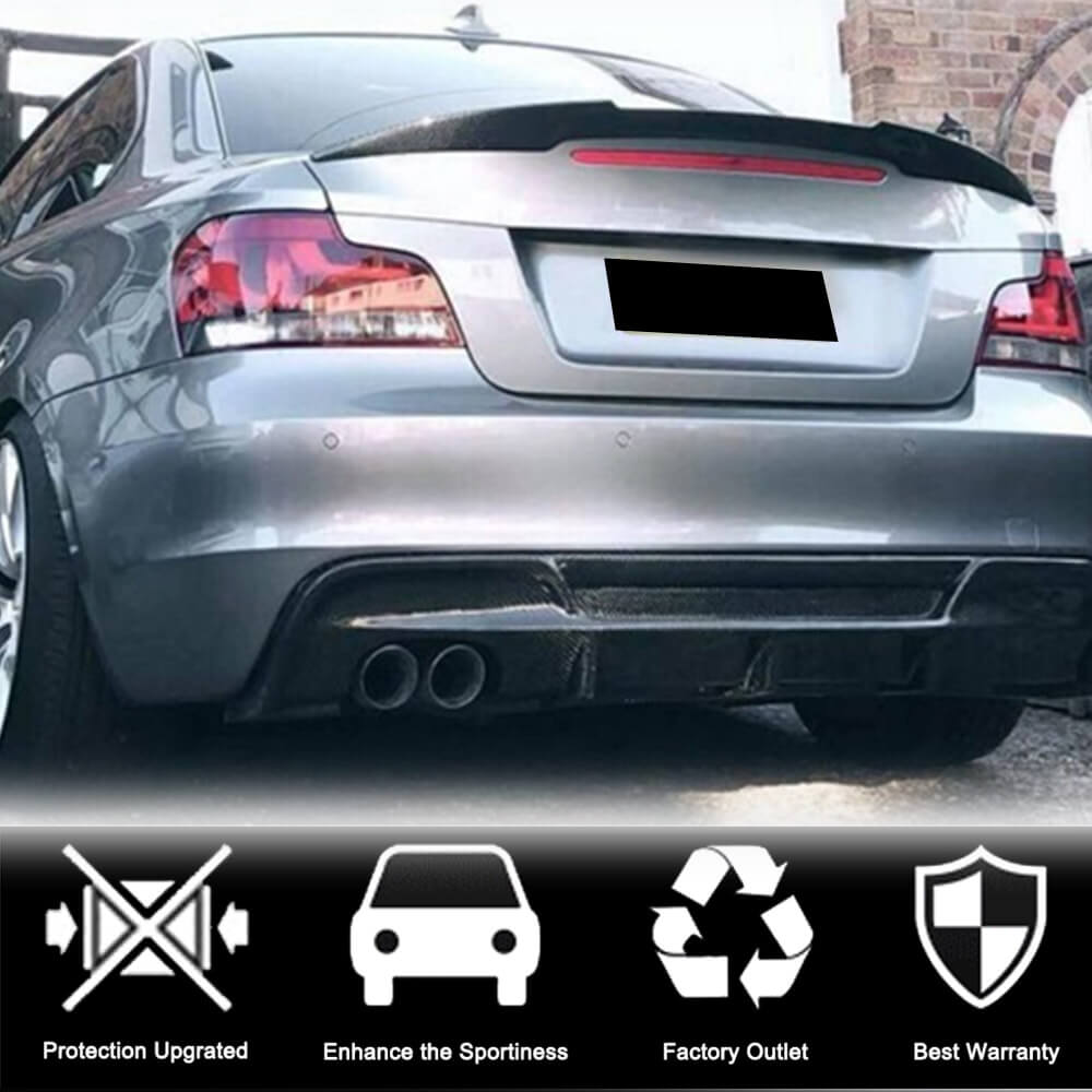 BMW 1 Series E82 1M 2008-2013 Rear Trunk Spoiler Carbon Fiber-Ahacarbon