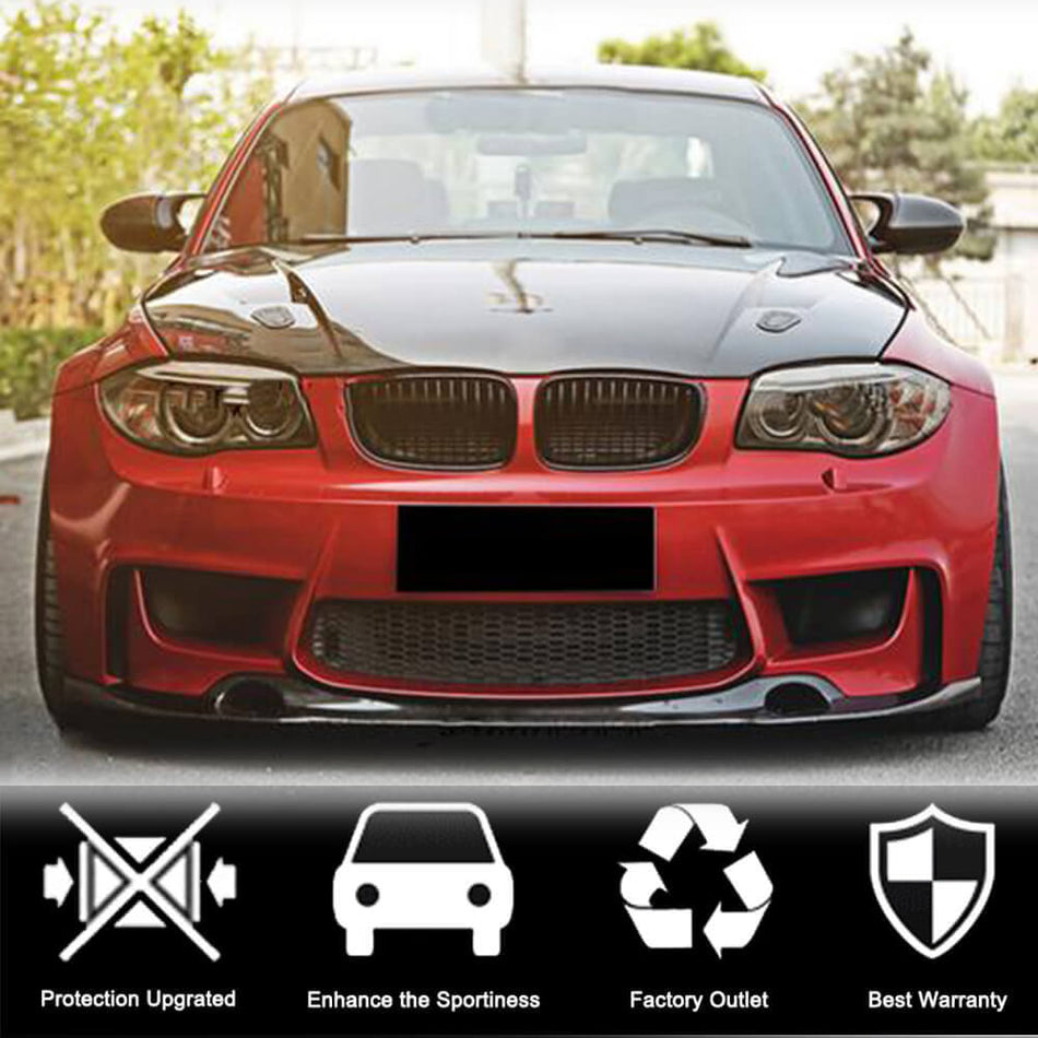 BMW 1 Series E82 1M 2011-2018 Front Bumper Lip Carbon Fiber-Ahacarbon