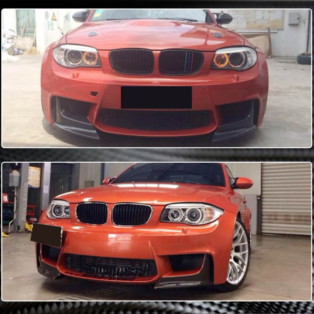 BMW 1 Series E82 1M 2011-2018 Front Bumper Splitters Carbon Fiber-Ahacarbon