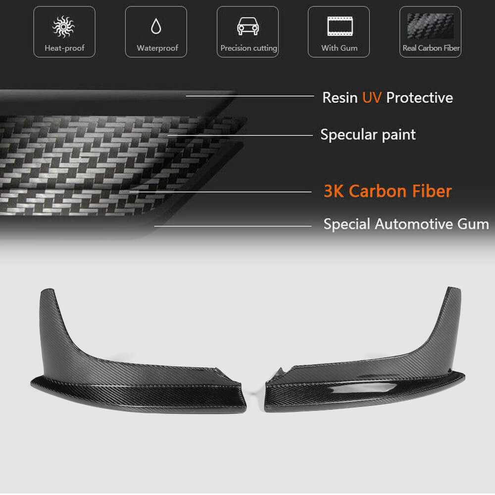 BMW 1 Series E82 1M 2011-2018 Front Bumper Splitters Carbon Fiber-Ahacarbon