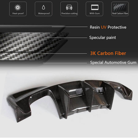 BMW 1 Series E82 1M 2011-2018 Rear Bumper Diffuser Carbon Fiber/FRP-Ahacarbon