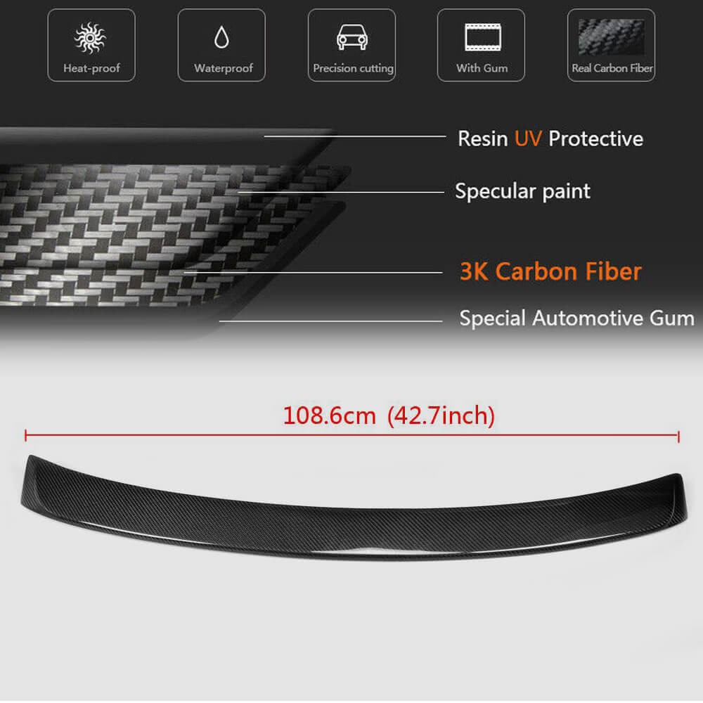 BMW 1 Series E82 1M 2008-2013 Rear Roof Spoiler Carbon Fiber-Ahacarbon