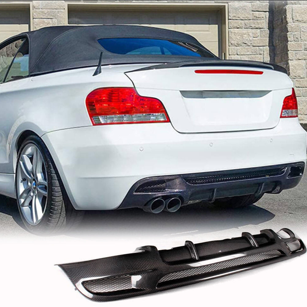 BMW 1 Series E82 E88 M Sport 2008-2013 Rear Bumper Diffuser Carbon Fiber-Ahacarbon