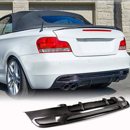 BMW 1 Series E82 E88 M Sport 2008-2013 Rear Bumper Diffuser Carbon Fiber-Ahacarbon