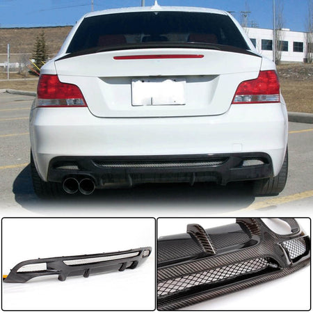 BMW 1 Series E82 E88 M Sport 2008-2013 Rear Bumper Diffuser Carbon Fiber-Ahacarbon