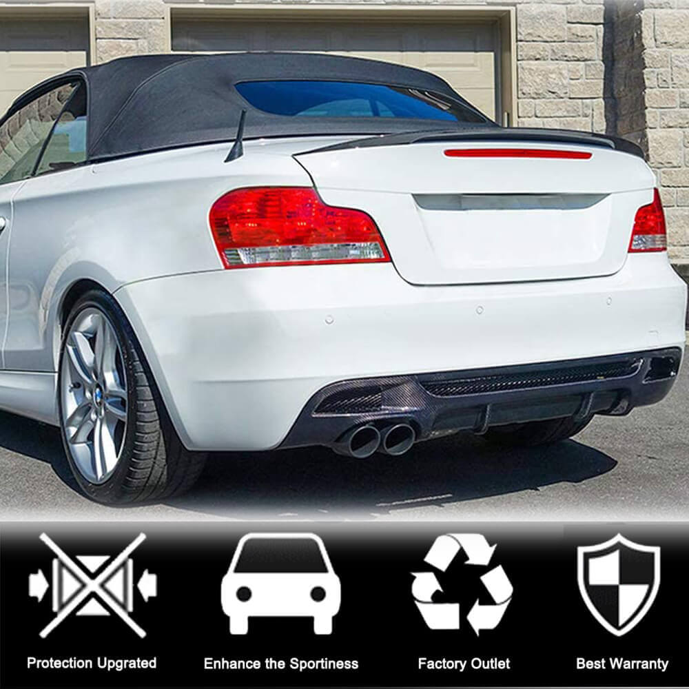 BMW 1 Series E82 E88 M Sport 2008-2013 Rear Bumper Diffuser Carbon Fiber-Ahacarbon