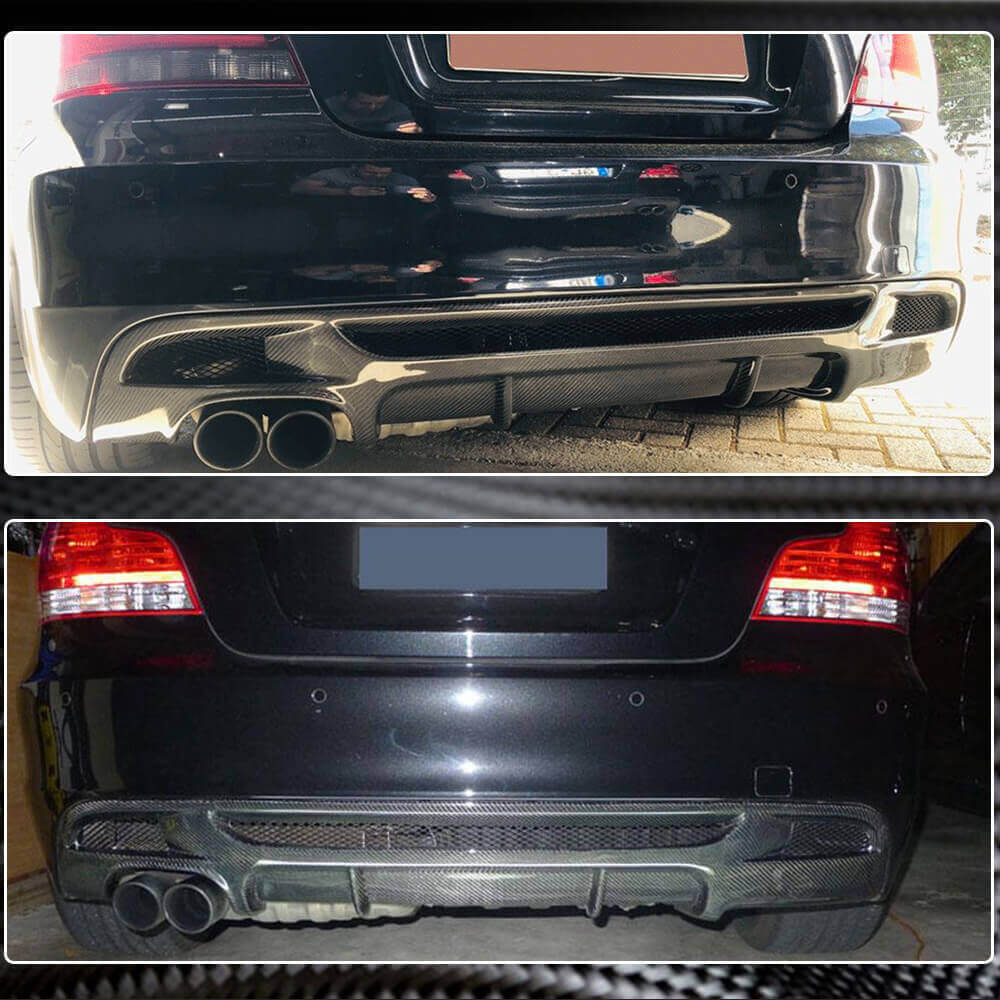 BMW 1 Series E82 E88 M Sport 2008-2013 Rear Bumper Diffuser Carbon Fiber-Ahacarbon