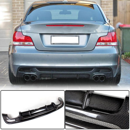 BMW 1 Series E82 E88 M Sport 2008-2013 Rear Bumper Diffuser Carbon Fiber-Ahacarbon