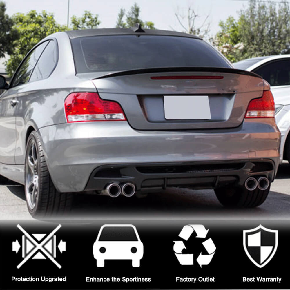 BMW 1 Series E82 E88 M Sport 2008-2013 Rear Bumper Diffuser Carbon Fiber-Ahacarbon