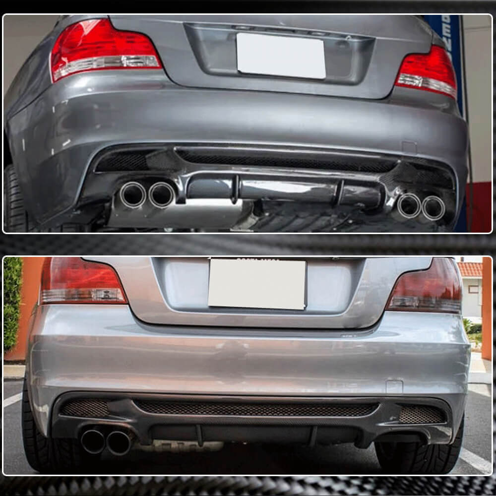 BMW 1 Series E82 E88 M Sport 2008-2013 Rear Bumper Diffuser Carbon Fiber-Ahacarbon
