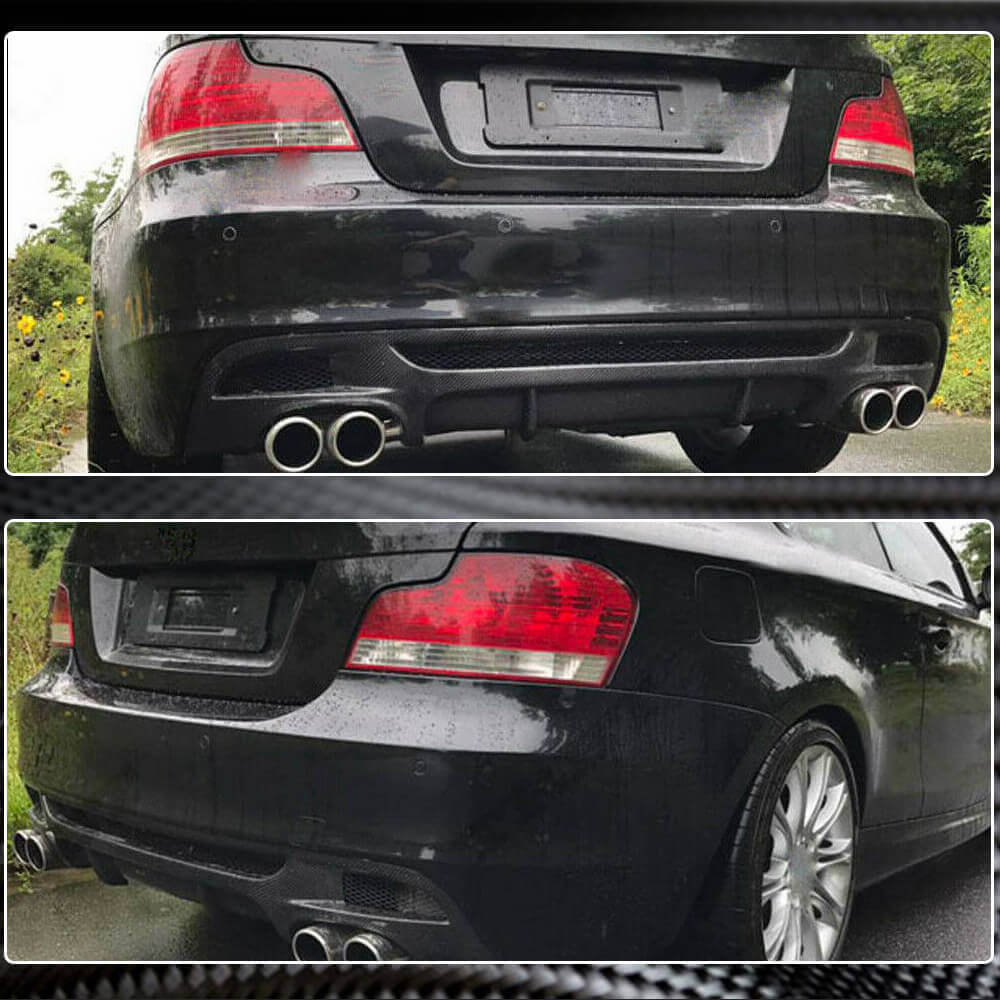 BMW 1 Series E82 E88 M Sport 2008-2013 Rear Bumper Diffuser Carbon Fiber-Ahacarbon