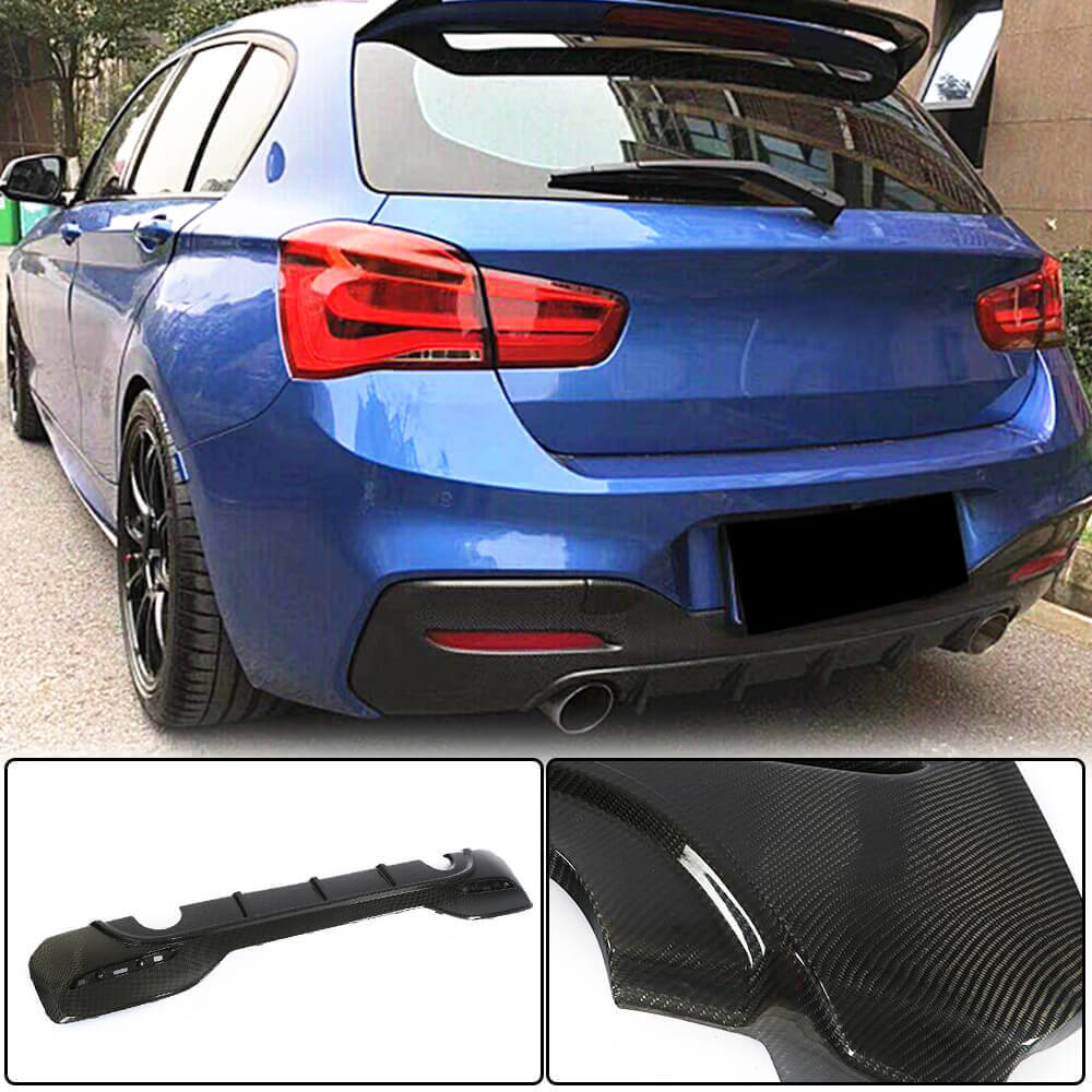 BMW 1 Series F20 F21 M135i M140i LCI 2016-2019 Rear Bumper Diffuser Carbon Fiber-Ahacarbon