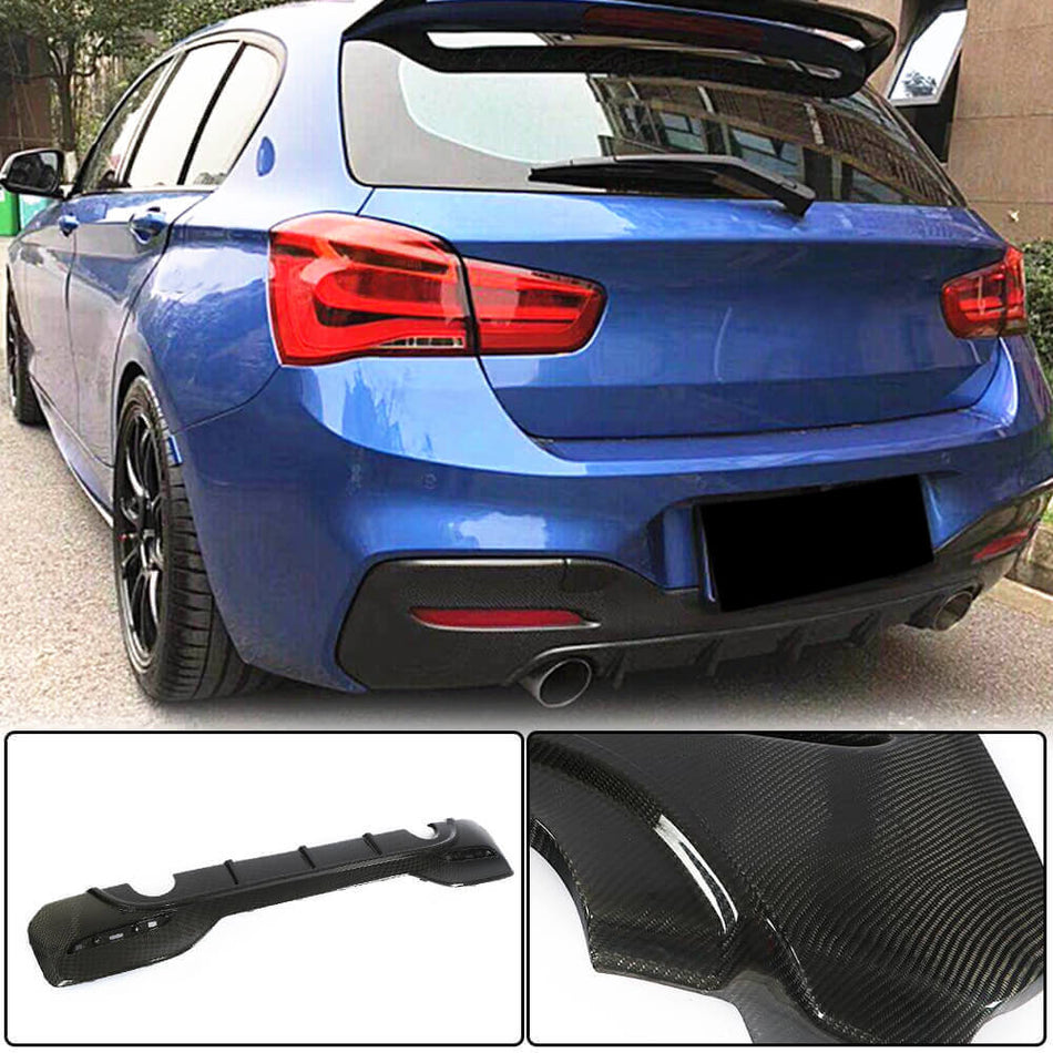 BMW 1 Series F20 F21 M135i M140i LCI 2016-2019 Rear Bumper Diffuser Carbon Fiber-Ahacarbon