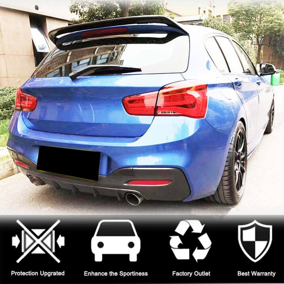 BMW 1 Series F20 F21 M135i M140i LCI 2016-2019 Rear Bumper Diffuser Carbon Fiber-Ahacarbon