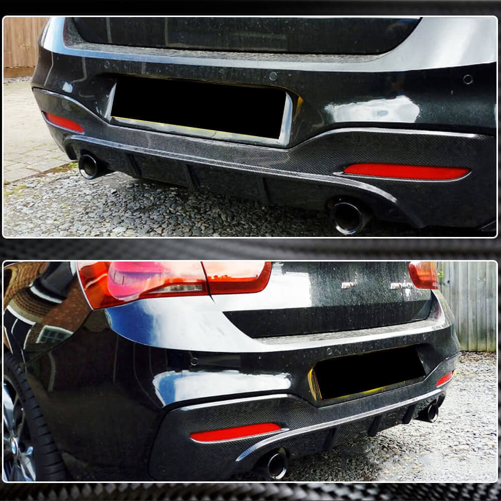 BMW 1 Series F20 F21 M135i M140i LCI 2016-2019 Rear Bumper Diffuser Carbon Fiber-Ahacarbon