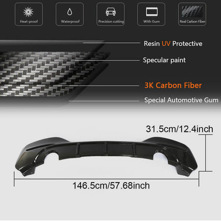 BMW 1 Series F20 F21 M135i M140i LCI 2016-2019 Rear Bumper Diffuser Carbon Fiber-Ahacarbon