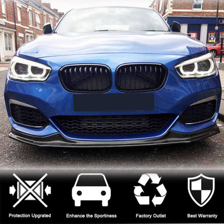 BMW 1 Series F20 F21 M Sport M135i M140i LCI 2016-2019 Front Bumper Lip Carbon Fiber-Ahacarbon