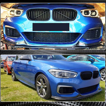 BMW 1 Series F20 F21 M Sport M135i M140i LCI 2016-2019 Front Bumper Lip Carbon Fiber-Ahacarbon