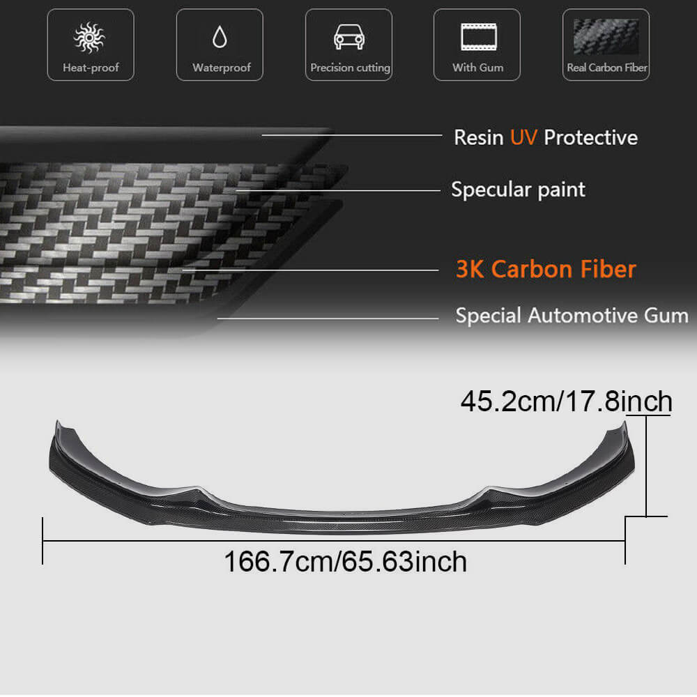 BMW 1 Series F20 F21 M Sport M135i M140i LCI 2016-2019 Front Bumper Lip Carbon Fiber-Ahacarbon