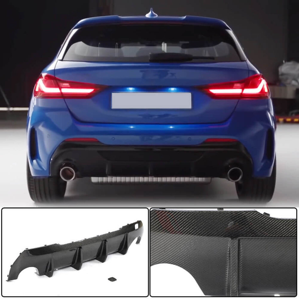 BMW 1 Series F40 118i M Sport 2020-2022 Rear Bumper Diffuser Carbon Fiber-Ahacarbon