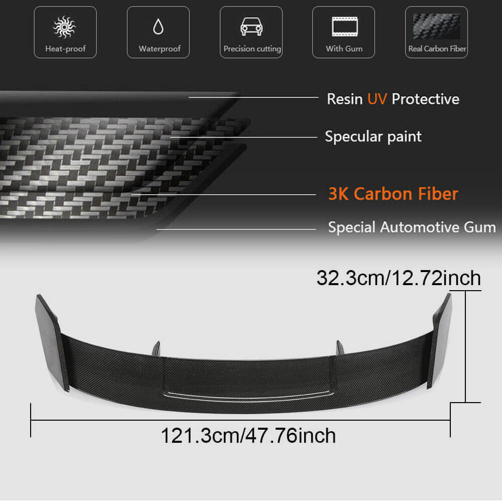 For BMW 1 Series F40 118i M Sport M135i xDrive Carbon Fiber Rear Roof Spoiler Window Wing Lip-Ahacarbon